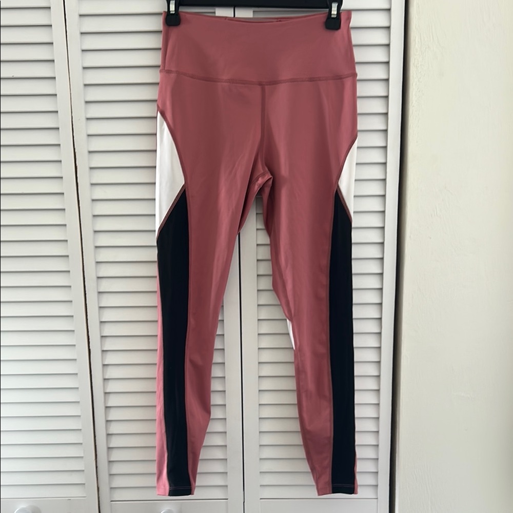 Pink and Black Colorblock Leggings